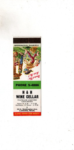 Vintage matchcover cantina - matchcover, h&h