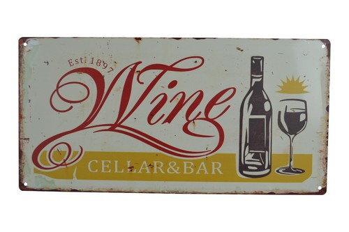 Insegna metallo per vino - insegna,