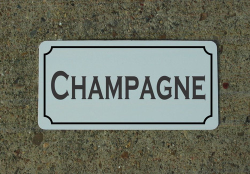 Insegna metallo champagne - in,