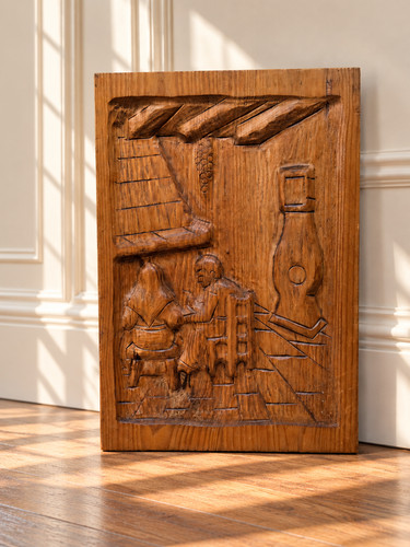 Vintage hand carved wood wine - vintage,